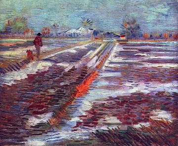 150の主題の芸術作品 Painting - 雪のある風景 フィンセント・ファン・ゴッホ